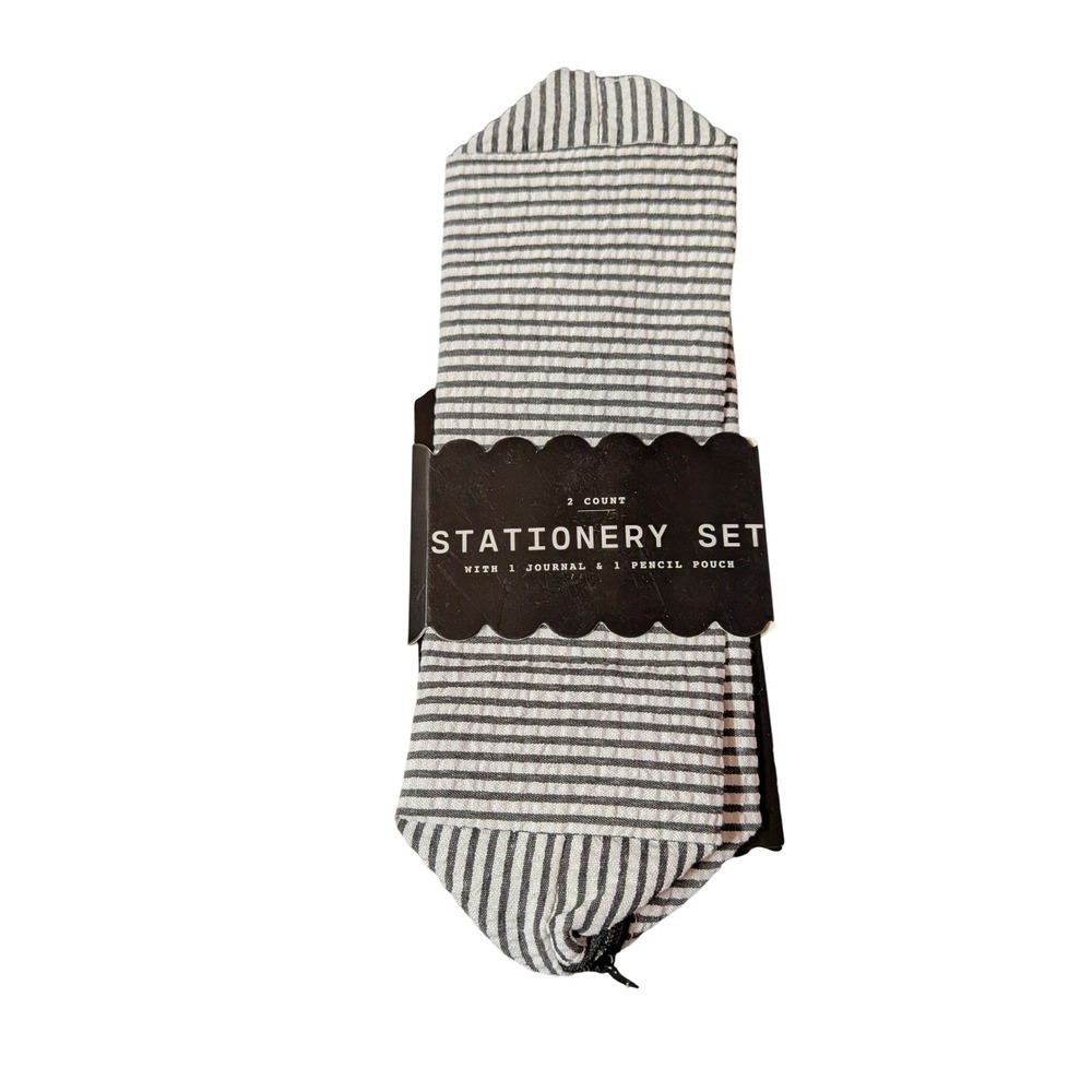 Made For Retail Stationery Set 2pc Striped Pencil‎ Pouch Polka Dot Journal Dots